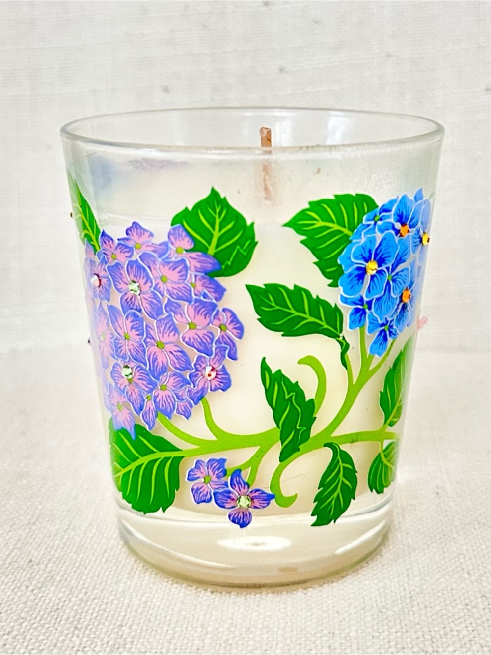 Jay Strongwater Hand-painted Hydrangea Votive Scented Candle New - Picture 7 of 7